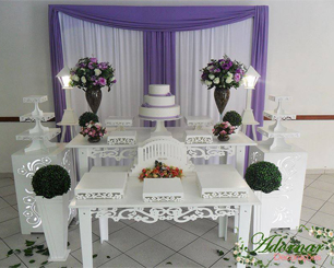 Decoração Casamento Lilás e Branco