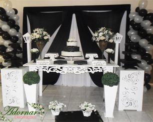 Decoração Casamento Preto e Branco