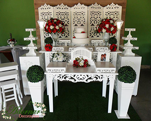 Decoração Casamento Vermelho Com Biombo