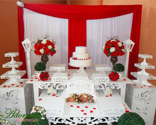 Decoração Casamento Vermelho e Branco