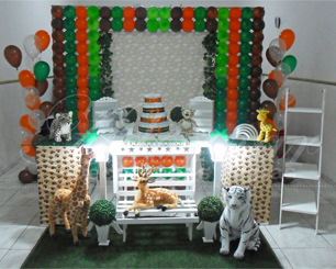 Decoração Chá de Bebê Safari Tema Completo Com 1 Mesa