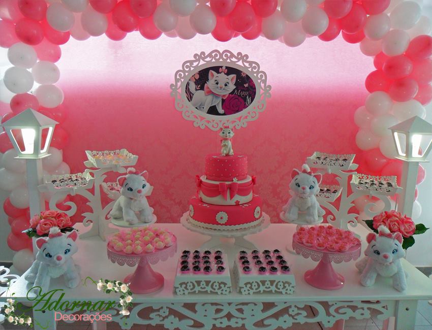 Gata marie  Festa de aniversario decoracao, Festa gatinha marie, Decoração  gatinha marie