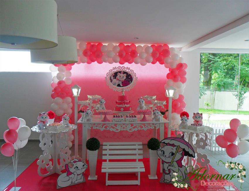 Decoração Festa Gatinha Marie - Aluguel Decoração Infantil